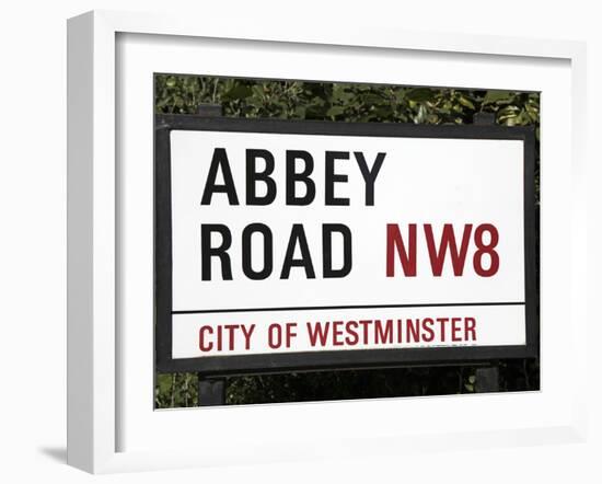 Abbey Road Is Home to the Famous Tone Studio Where the Beatles Songs Where Recorded and the Name of-David Bank-Framed Photographic Print