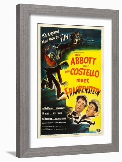 Abbott and Costello Meet Frankenstein, Lou Costello, Bud Abbott, 1948-null-Framed Art Print