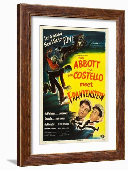 Abbott and Costello Meet Frankenstein, Lou Costello, Bud Abbott, 1948-null-Framed Art Print