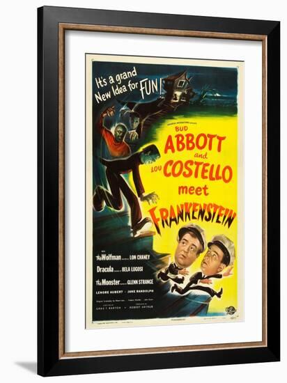 Abbott and Costello Meet Frankenstein, Lou Costello, Bud Abbott, 1948-null-Framed Art Print