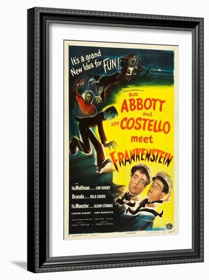 Abbott and Costello Meet Frankenstein, Lou Costello, Bud Abbott, 1948-null-Framed Art Print