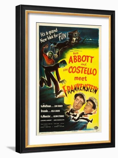 Abbott and Costello Meet Frankenstein, Lou Costello, Bud Abbott, 1948-null-Framed Art Print