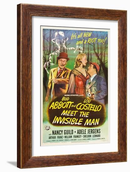 Abbott And Costello Meet the Invisible Man, Bud Abbott, Adele Jergens, Lou Costello, 1951-null-Framed Art Print