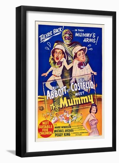 Abbott And Costello Meet the Mummy, Eddie Parker, Bud Abbott, Lou Costello, Marie Windsor, 1955-null-Framed Premium Giclee Print