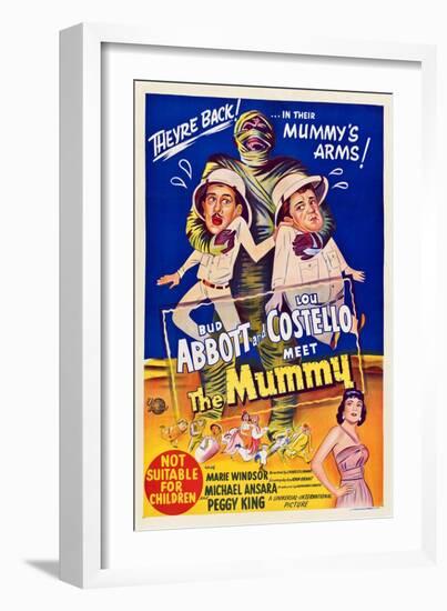 Abbott And Costello Meet the Mummy, Eddie Parker, Bud Abbott, Lou Costello, Marie Windsor, 1955-null-Framed Premium Giclee Print