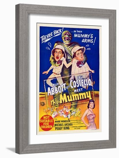 Abbott And Costello Meet the Mummy, Eddie Parker, Bud Abbott, Lou Costello, Marie Windsor, 1955-null-Framed Art Print