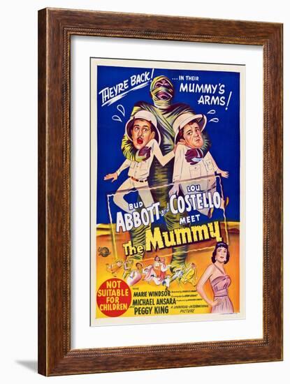 Abbott And Costello Meet the Mummy, Eddie Parker, Bud Abbott, Lou Costello, Marie Windsor, 1955-null-Framed Art Print