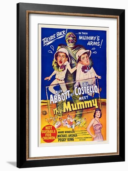 Abbott And Costello Meet the Mummy, Eddie Parker, Bud Abbott, Lou Costello, Marie Windsor, 1955-null-Framed Art Print