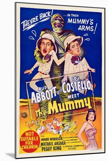 Abbott And Costello Meet the Mummy, Eddie Parker, Bud Abbott, Lou Costello, Marie Windsor, 1955-null-Mounted Art Print