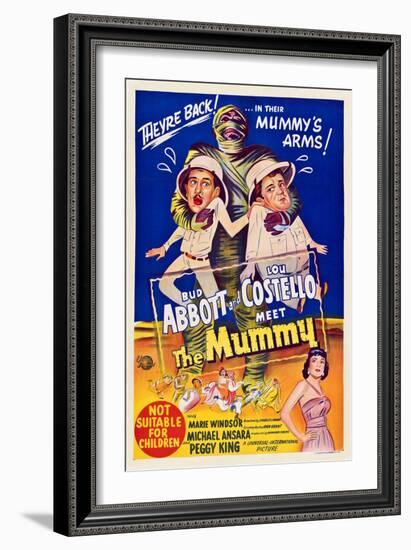 Abbott And Costello Meet the Mummy, Eddie Parker, Bud Abbott, Lou Costello, Marie Windsor, 1955-null-Framed Art Print