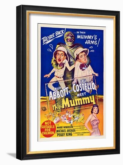 Abbott And Costello Meet the Mummy, Eddie Parker, Bud Abbott, Lou Costello, Marie Windsor, 1955-null-Framed Art Print