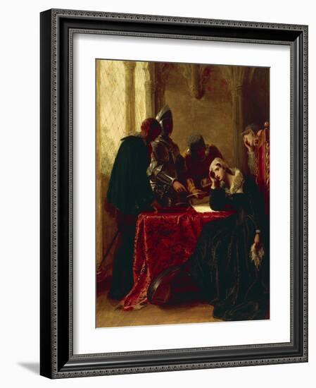Abdication of Mary Queen of Scots in Loch Leven Castle-Joseph Severn-Framed Giclee Print