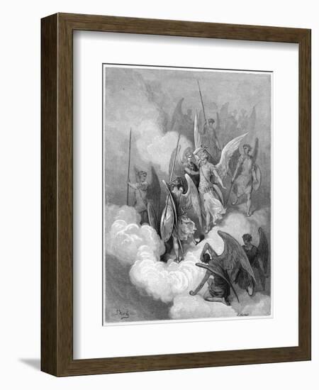 Abdiel Leads Good Angels into the Fight with Satan-J. Huyot-Framed Art Print