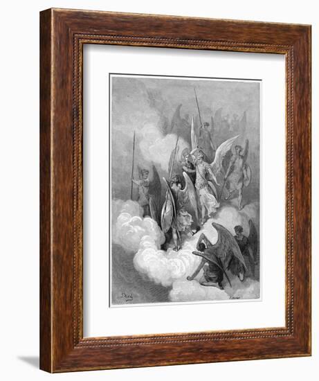 Abdiel Leads Good Angels into the Fight with Satan-J. Huyot-Framed Art Print