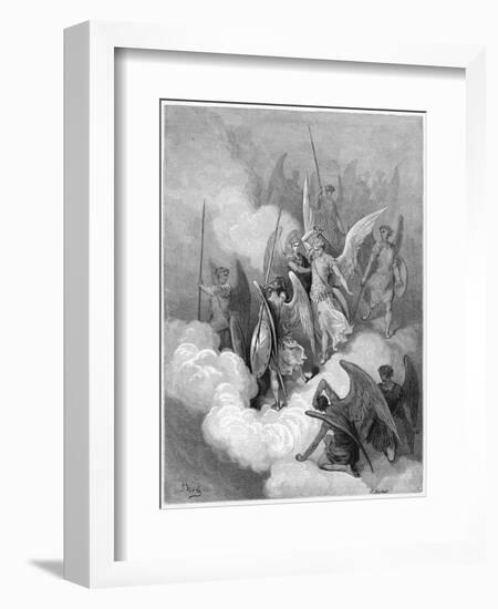 Abdiel Leads Good Angels into the Fight with Satan-J. Huyot-Framed Art Print
