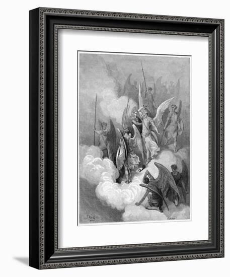 Abdiel Leads Good Angels into the Fight with Satan-J. Huyot-Framed Art Print