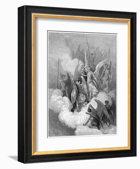 Abdiel Leads Good Angels into the Fight with Satan-J. Huyot-Framed Art Print