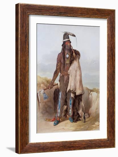 Abdih-Hiddisch, a Minatarre Chief, 1834 (W/C on Paper)-Karl Bodmer-Framed Giclee Print