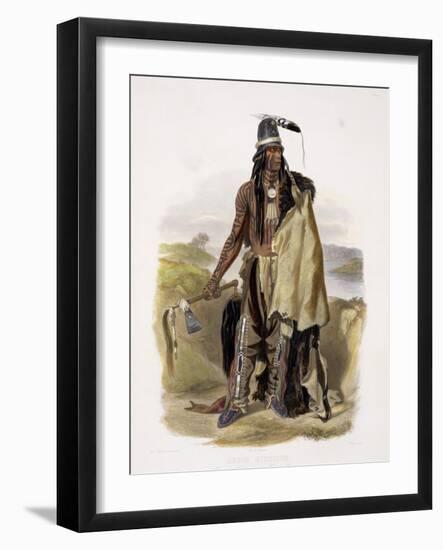 Abdih Hiddisch, a Minitarre Chief-Karl Bodmer-Framed Giclee Print