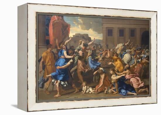 Abduction of the Sabine Women-Nicolas Poussin-Framed Stretched Canvas