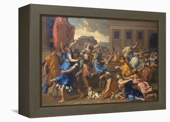 Abduction of the Sabine Women-Nicolas Poussin-Framed Stretched Canvas