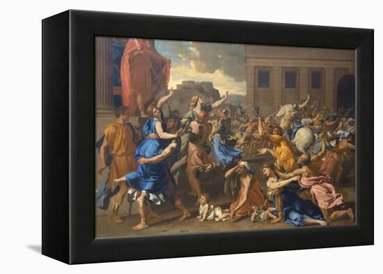 Abduction of the Sabine Women-Nicolas Poussin-Framed Stretched Canvas