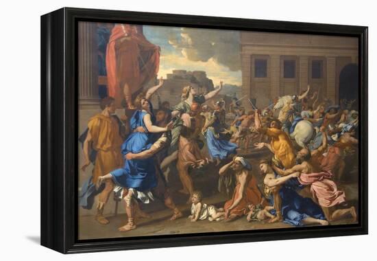 Abduction of the Sabine Women-Nicolas Poussin-Framed Stretched Canvas