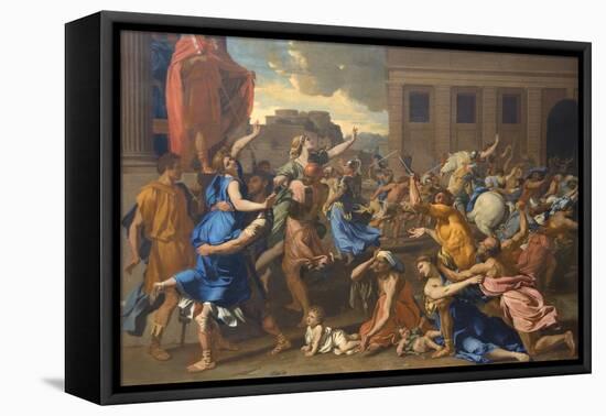 Abduction of the Sabine Women-Nicolas Poussin-Framed Stretched Canvas