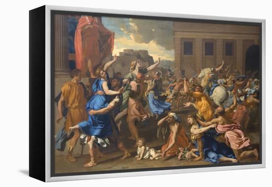 Abduction of the Sabine Women-Nicolas Poussin-Framed Stretched Canvas