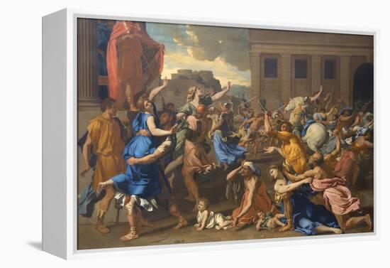 Abduction of the Sabine Women-Nicolas Poussin-Framed Stretched Canvas