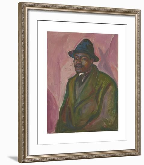 Abdul Karim in a Green Coat, 1916-1917-Edvard Munch-Framed Premium Giclee Print