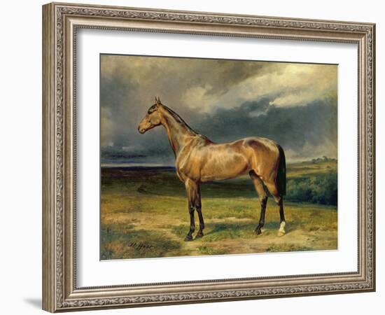 Abdul Medschid' the Chestnut Arab Horse, 1855-Carl Constantin Steffeck-Framed Giclee Print