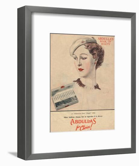 'Abdulla's Book for Beauty - Abdullas for choice', 1941-Unknown-Framed Giclee Print