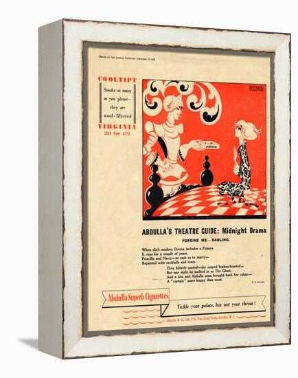 'Abdulla's Theatre Guide: Midnight Drama - Forgive Me - Darling', 1939-Unknown-Framed Premier Image Canvas