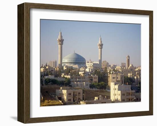 Abdullah Mosque and the Amman Skyline at Dusk, Jordan, Middle East-Ken Gillham-Framed Photographic Print