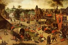 A Carnival on the Feastday of Saint George in a Village Near Antwerp-Abel Grimmer-Mounted Giclee Print