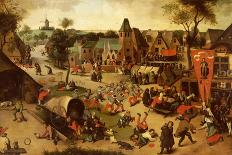 A Carnival on the Feastday of Saint George in a Village Near Antwerp-Abel Grimmer-Mounted Giclee Print