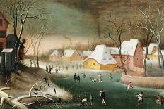 A Winter Scene by a Moated Castle-Abel Grimmer-Giclee Print