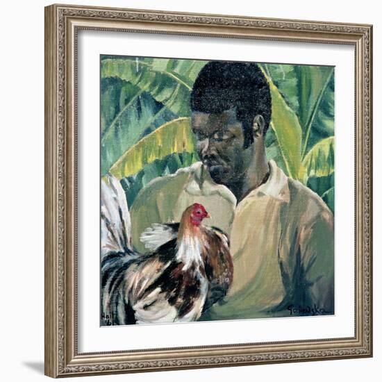 Abel with Fighting Cock, 1961-Izabella Godlewska de Aranda-Framed Giclee Print