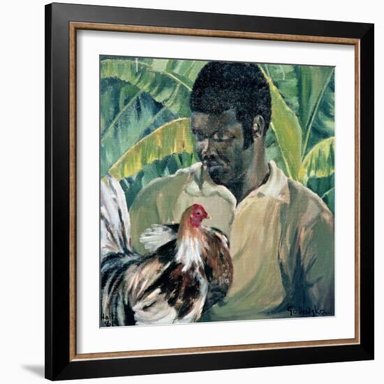 Abel with Fighting Cock, 1961-Izabella Godlewska de Aranda-Framed Giclee Print