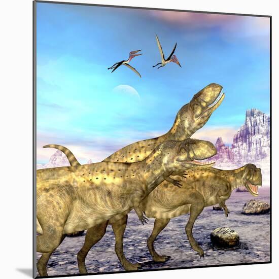 Abelisaurus Theropod Dinosaurs Hunt for their Next Prey-Stocktrek Images-Mounted Art Print