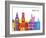 Aberdeen Skyline Pop-paulrommer-Framed Art Print