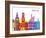 Aberdeen Skyline Pop-paulrommer-Framed Art Print