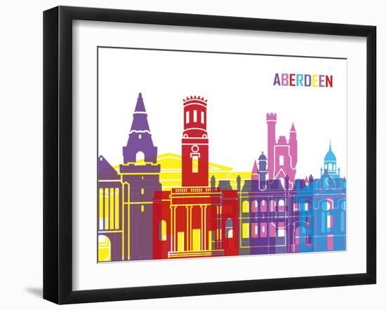 Aberdeen Skyline Pop-paulrommer-Framed Art Print