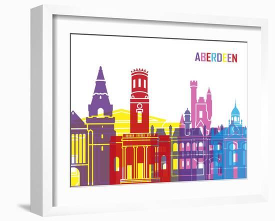 Aberdeen Skyline Pop-paulrommer-Framed Art Print