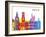 Aberdeen Skyline Pop-paulrommer-Framed Art Print