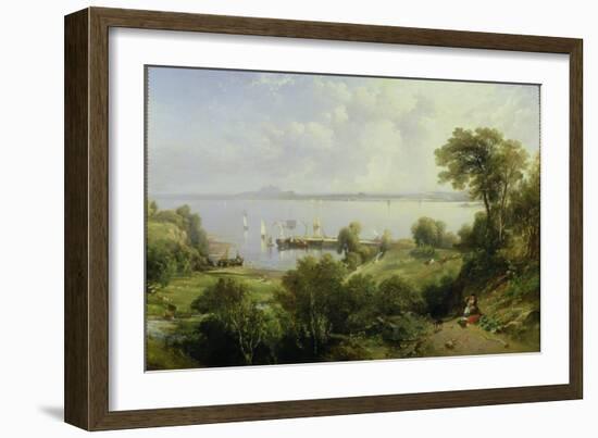 Aberdour Harbour: Edinburgh in the Distance, 1849-Edmund Thornton Crawford-Framed Giclee Print