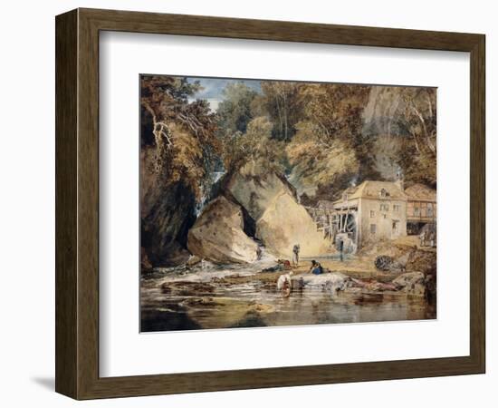 Aberdulais Mill, Glamorganshire, Wales, 1796-97-J. M. W. Turner-Framed Giclee Print