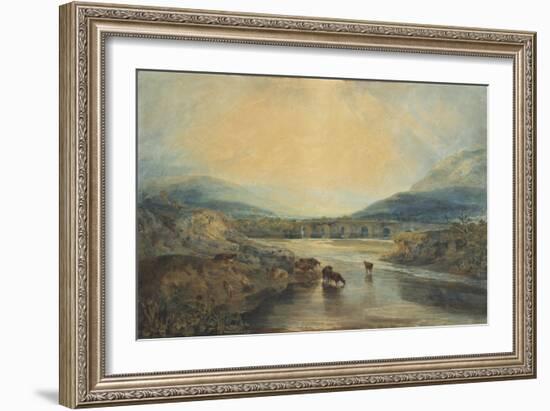 Abergavenny Bridge, Monmouthshire: Clearing Up After A Showery Day-J. M. W. Turner-Framed Giclee Print