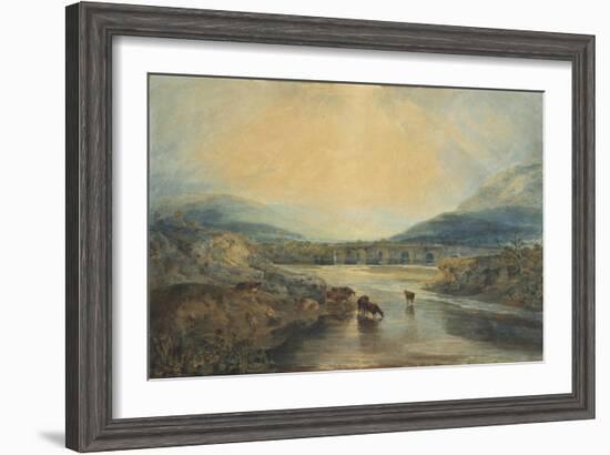 Abergavenny Bridge, Monmouthshire: Clearing Up After A Showery Day-J. M. W. Turner-Framed Giclee Print